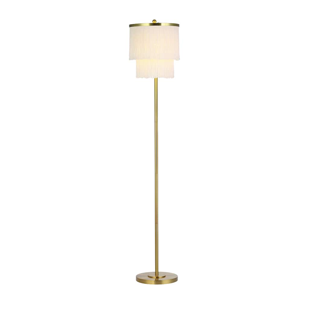 Rosa River of Goods Metal Floor Lamp With Fringe Shade