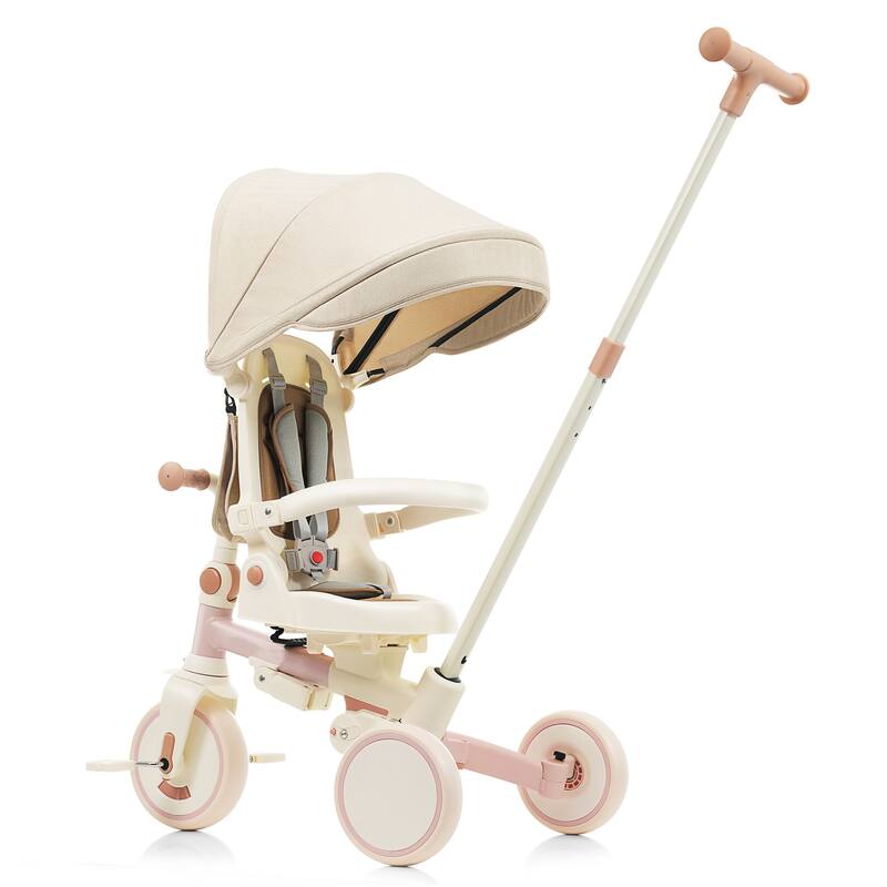 7 In 1 Baby Tricycle, Foldable Toddler Tricycle With Removable And Adjustable Parent Handle,For 12-72 Months