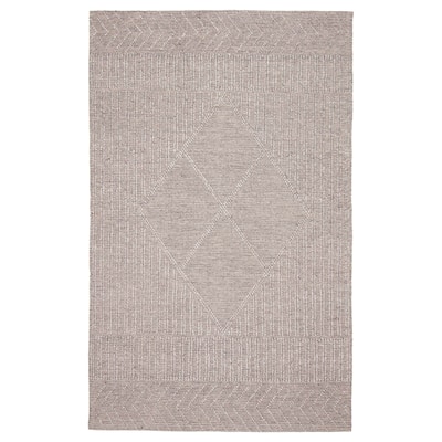ECARPETGALLERY Braid weave Sienna Grey Wool Rug - 5'1 x 8'0