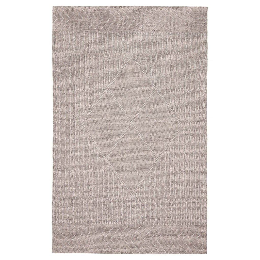 ECARPETGALLERY Braid weave Sienna Grey Wool Rug - 5'1 x 8'0