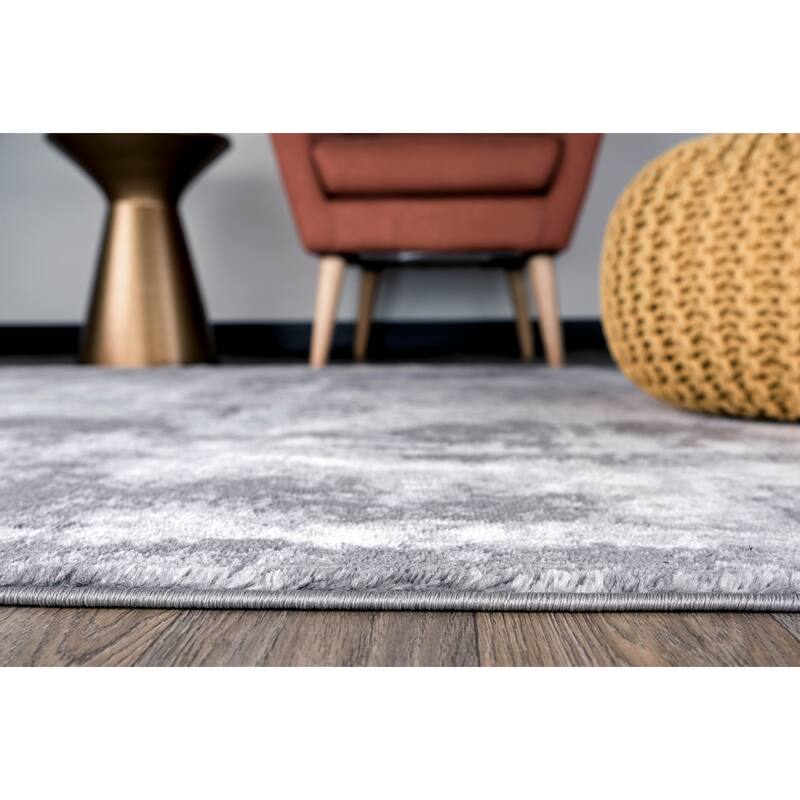 World Rug Gallery Contemporary Abstract Distressed Area Rug