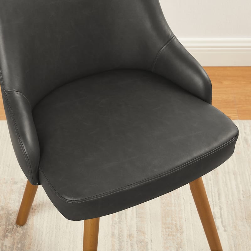 Art Leon Set of 2 Minimalist Dining Chair with Classic Wood Legs