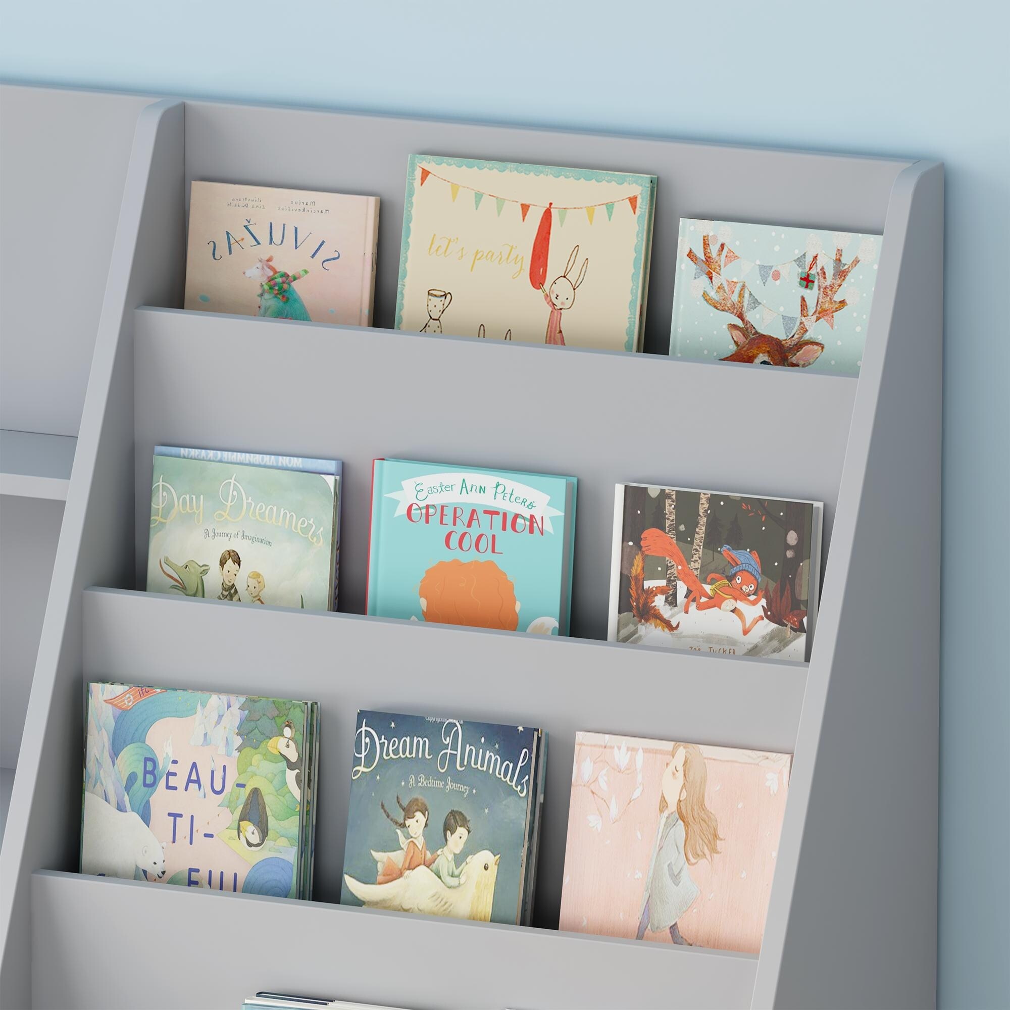 Kids Bookshelf and Toy Storage Organizer, Multifunctional 4 Tier