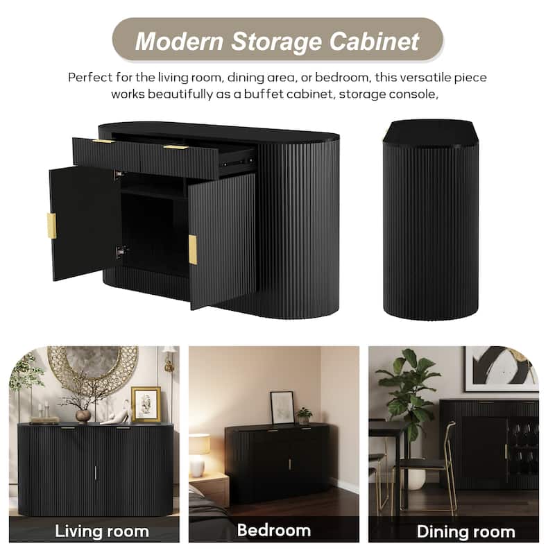 55.1" Modern Storage Cabinet - 2 Doors & 2 Drawers