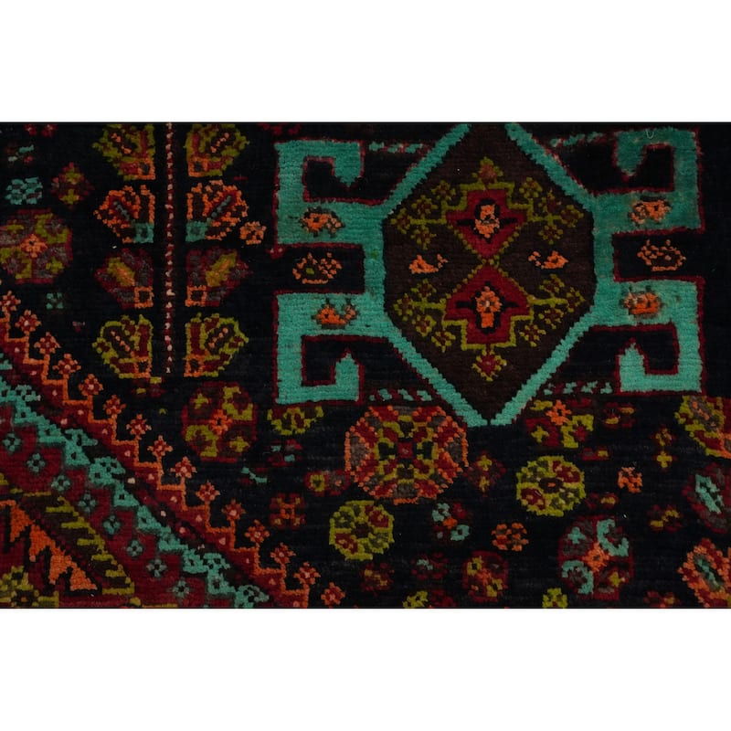 Hand Knotted Oriental 100% Wool Carpet Traditional Medallion Red Qashqai Area Rug - 7' 10'' X 4' 8''