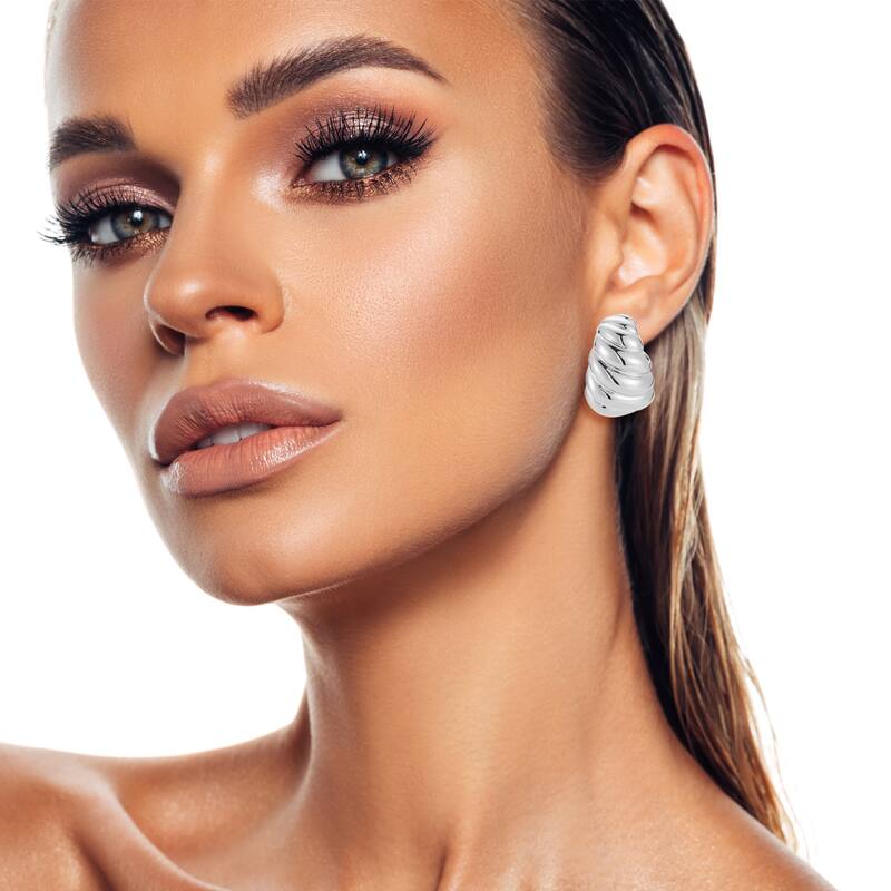 Chloe & Madison Statement Graduated Croissant Earrings