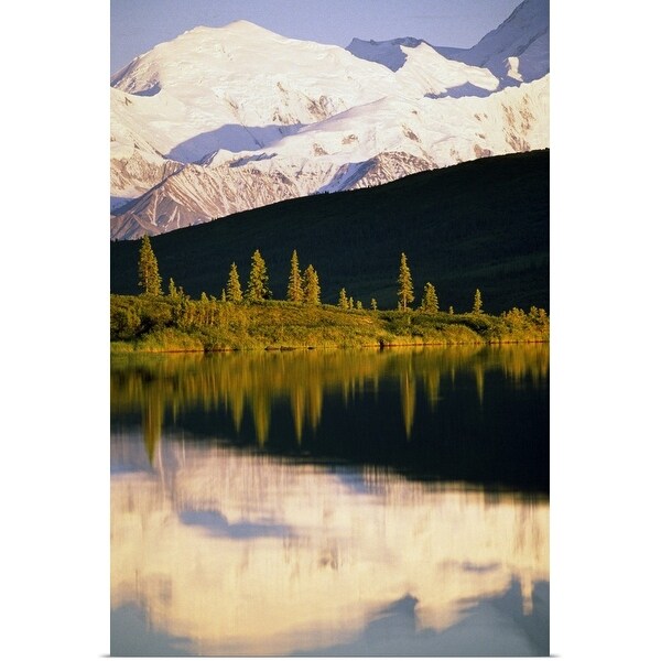 "Snow-covered Mount McKinley reflected in Wonder Lake, Denali National Park, Alaska" Poster Print