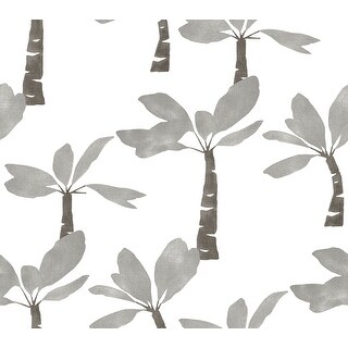 York Wallcoverings Painted Oasis Carbon and Graphite Wallpaper