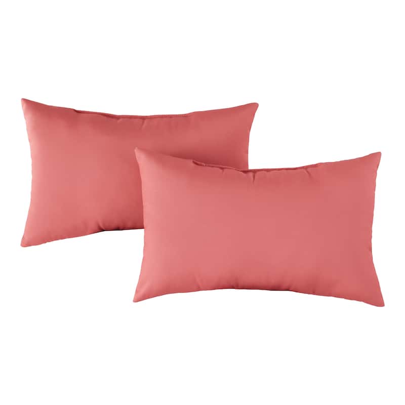Outdoor 19-inch x 12-inch Polyester Accent Pillow (Set of 2) - Coral