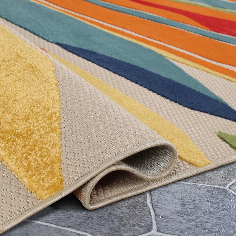 Superior Geometric Abstract Indoor Outdoor Runner or Area Rug