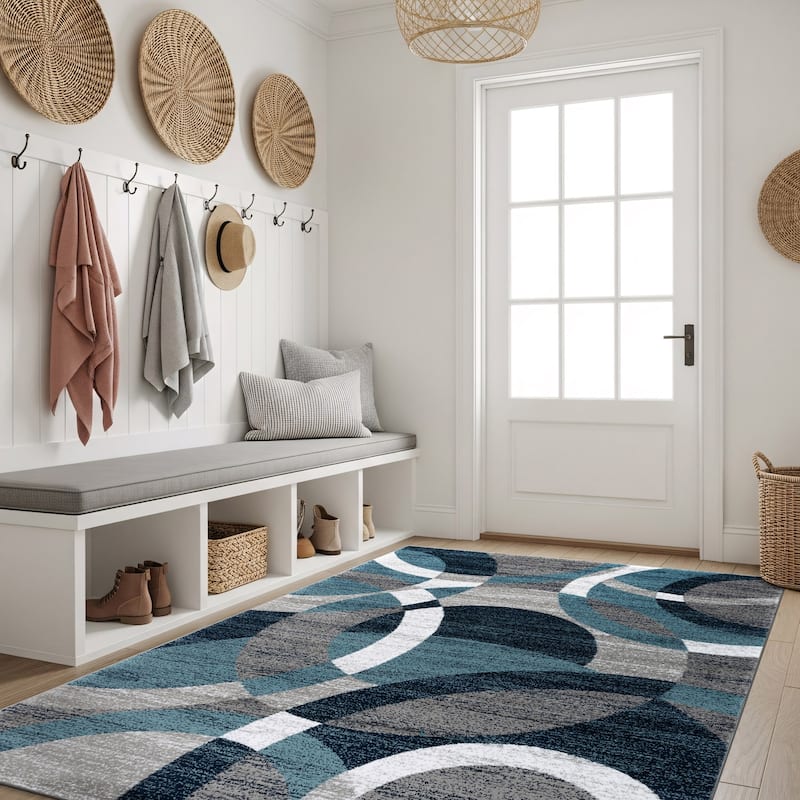 World Rug Gallery Geometric Circles Area Rug