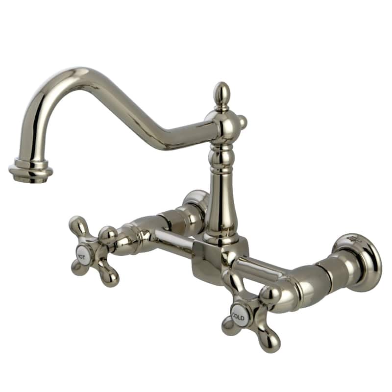 Heritage Two-Handle Wall Mount Kitchen Faucet - Polished Nickel