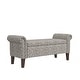 preview thumbnail 5 of 5, Wallen Traditional Rolled Arm Storage Bench Ottoman with Nailheads, Upholstered. Tan Curly Vine