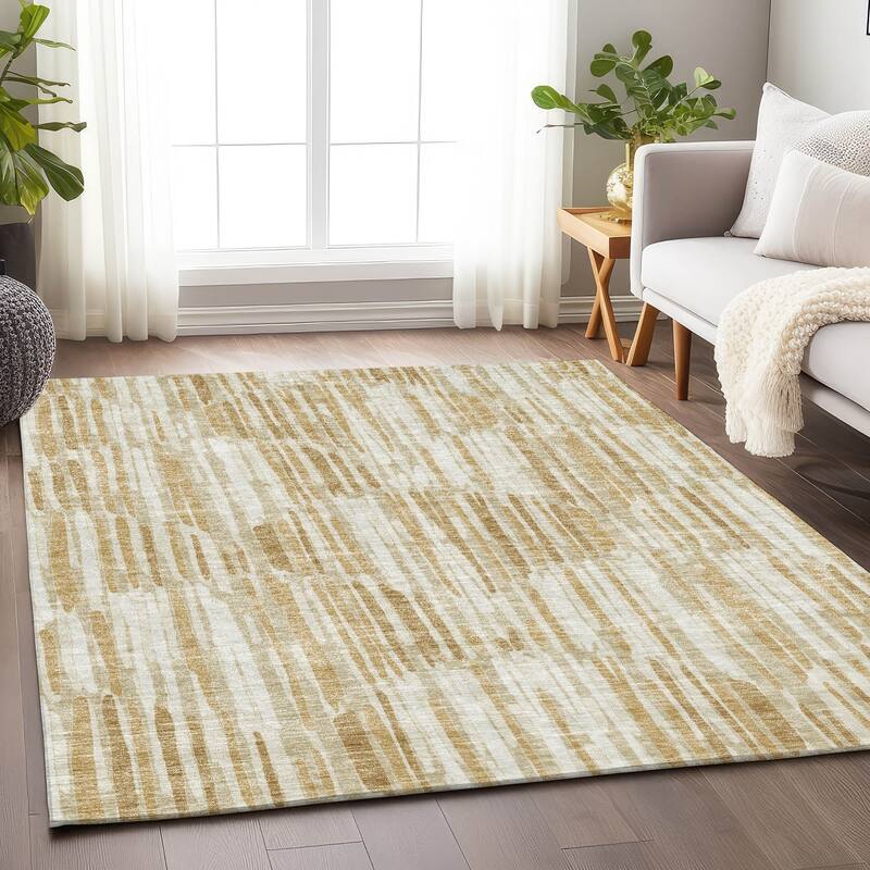 Premium Washable Super Soft Modern Ombre Mayfield Rug - Gold - 5' x 7' 6" - Rectangle