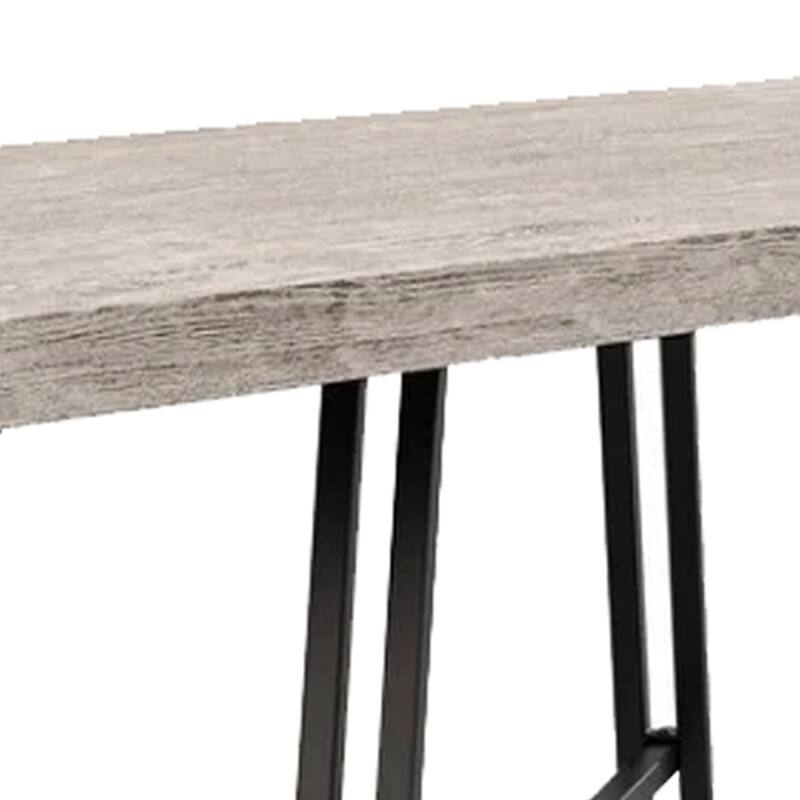 Toty Rectangular Dining Table, Pedestal Base, Black Rubberwood 84 Inch Top