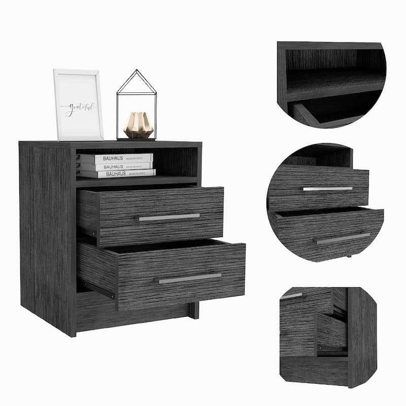 Superior Top Nightstand with Two Drawers
