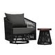 preview thumbnail 31 of 47, 3-piece Cushioned Swivel Patio Wicker Furniture Set Outdoor Rattan Bistro Set