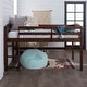 preview thumbnail 21 of 27, Walker Edison Solid Wood Twin Size Low Loft Bed with Ladder Walnut