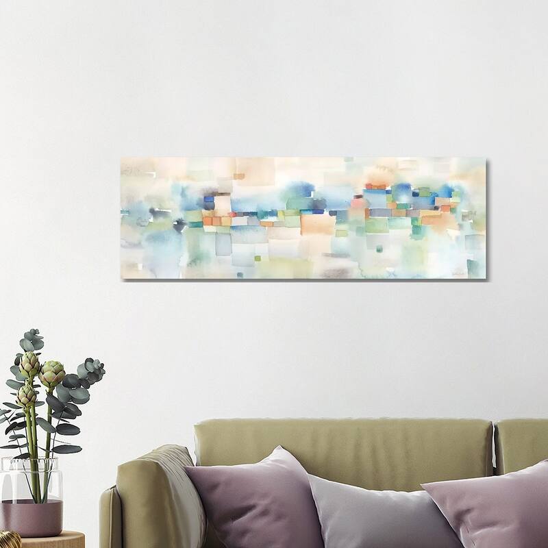 iCanvas "Teal Abstract Horizontal" by Cynthia Coulter Canvas Print - 16x48x1.5