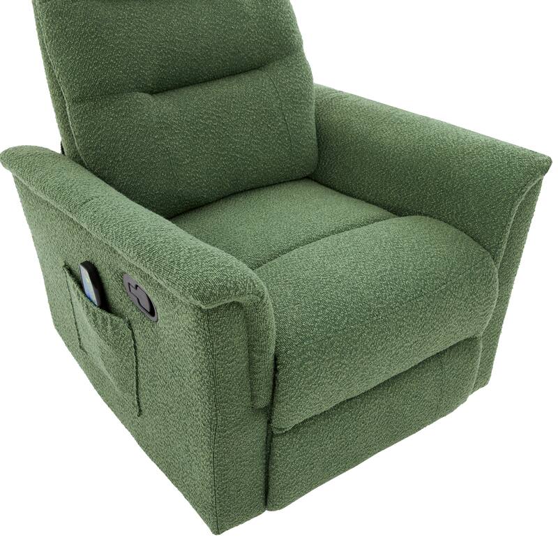 Manual Recliner Chair Rocking and Swivel Recliner Massage Recliner with 8-Point Massage Function and Adjustable Backrest