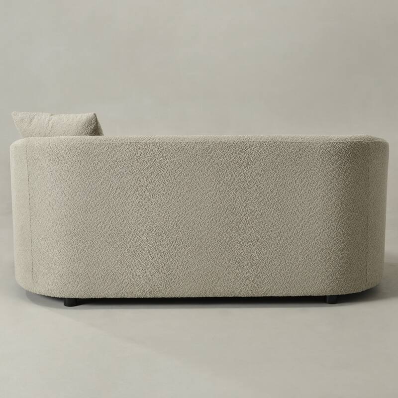 KINWELL 68" W Upholstered Sherpa Boucle Loveseat with 2 Pillows - 2-Seater