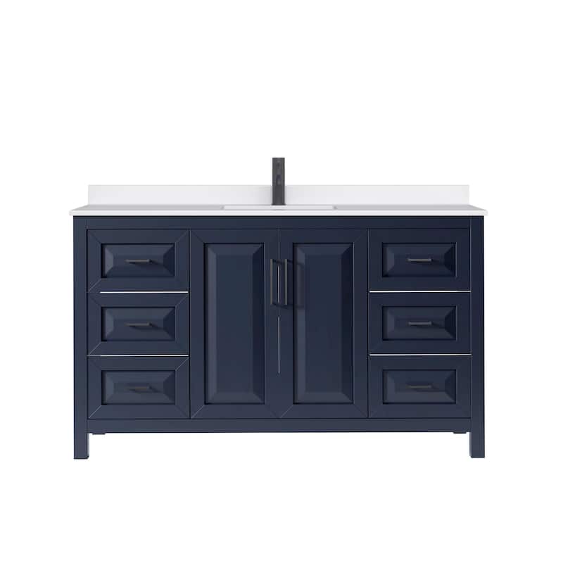 Daria 60-inch Single Vanity, Single Hole Quartz Top