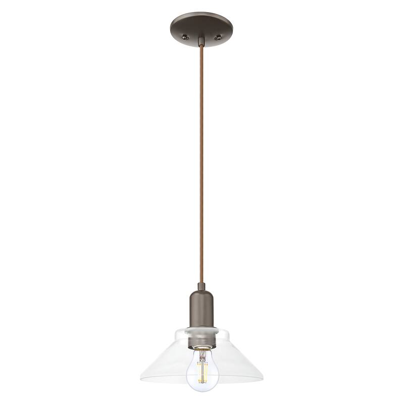 Innovations Lighting Endless Possibilities Arcadia - Orwell - 1 Light 8" Cord Hung Mini Pendant - Clear/Oil Rubbed Bronze