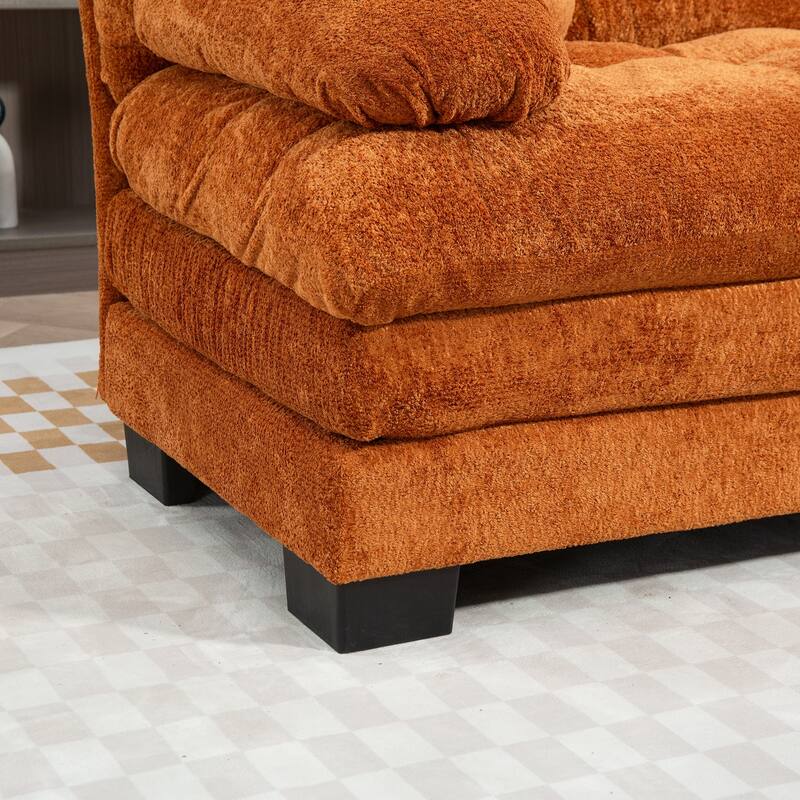 84" Upholstered 3-Seater Sofa with Memory Foam & Comfort Pillows