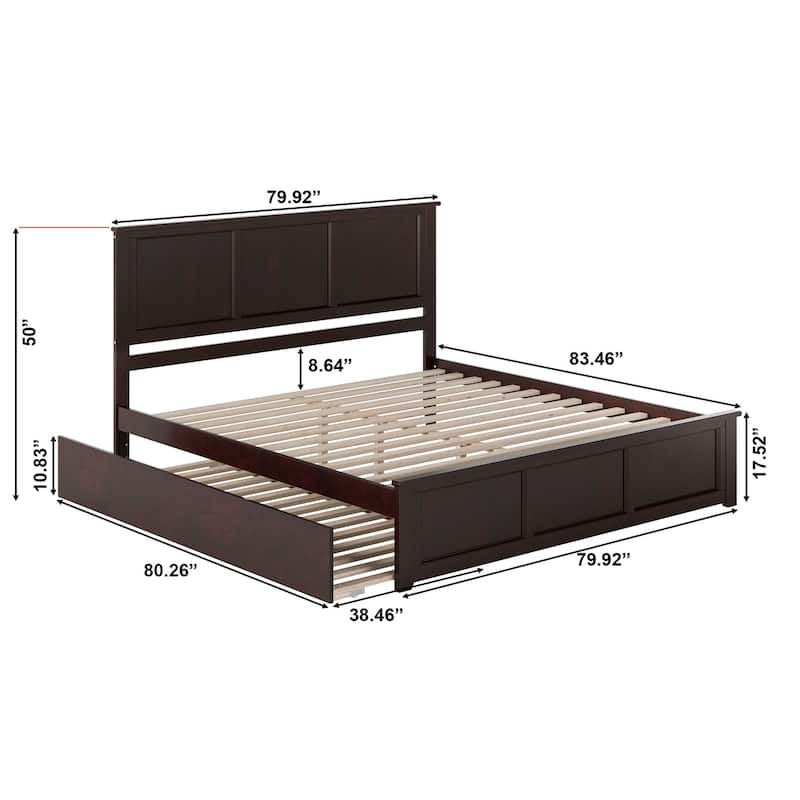 AFI Madison Platform Bed with Matching Footboard & Trundle