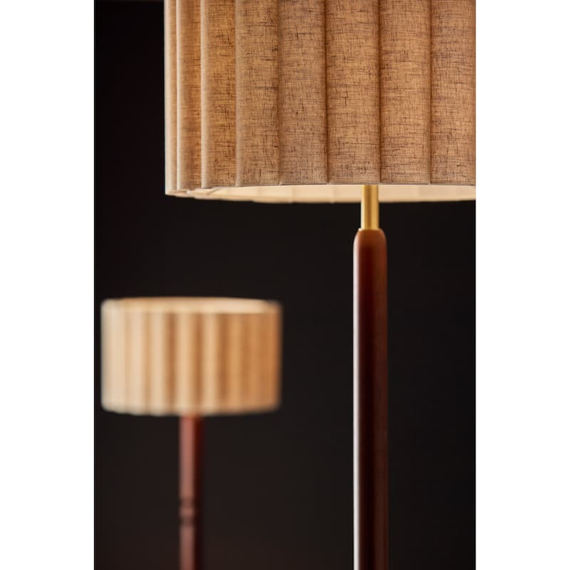 Laine Floor Lamp - Antique Brass Walnut