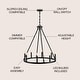 preview thumbnail 11 of 22, Gio Ring Iron Rustic Farmhouse LED Chandelier, by JONATHAN Y