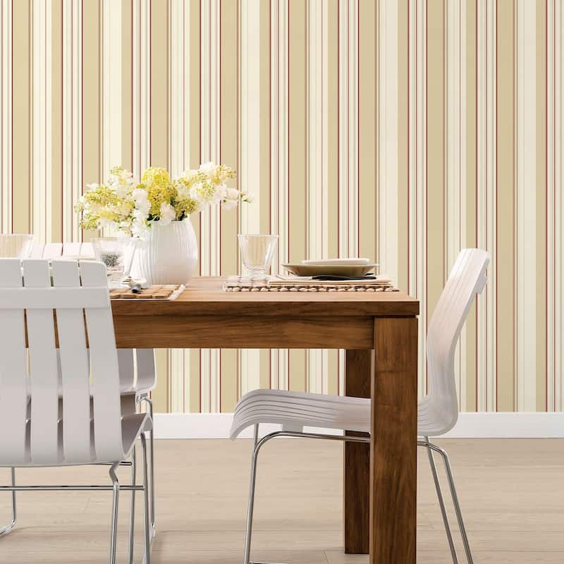 Galerie Wallcoverings Kitchen Recipes Mixed Stripes Vinyl on Non-woven Matte Wallpaper Roll