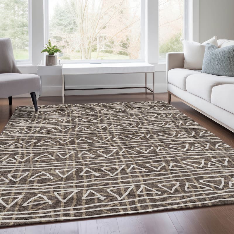 Machine Washable Indoor/ Outdoor Chantille Morrocan Boho Rug