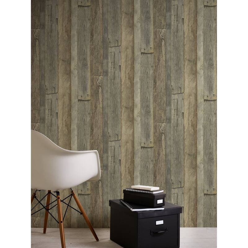 Galerie Wallcoverings Woods and Wicker Collection Reclaimed Wood Effect Matte Finish Vinyl on Non-woven Wallpaper Roll