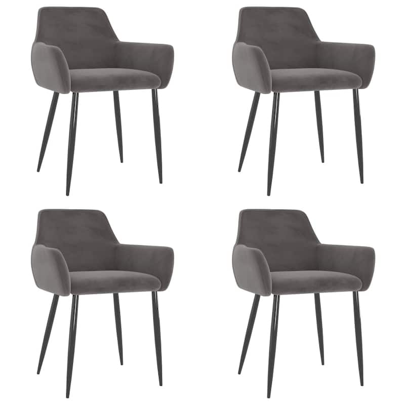 vidaXL Dining Chairs 4 pcs Dark Gray Velvet - 22" x 22" x 30.7"