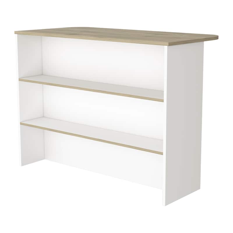 3-Tier Shelf Kitchen Island with Open Shelf
