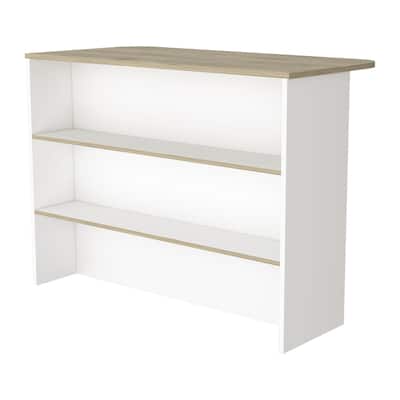 3-Tier Shelf Kitchen Island with Open Shelf