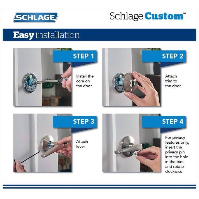 Schlage Custom Latitude Non-Turning Two-Sided Dummy Door Lever Set