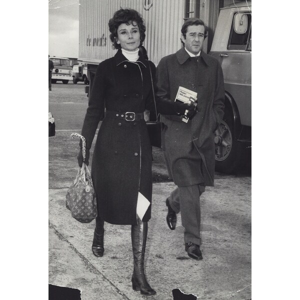 Audrey Hepburn and Andrea Dotti walking outdoors Photo Print ...