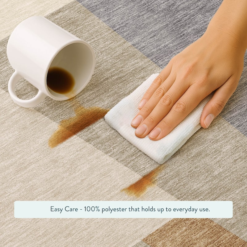 Machine Washable Indoor/ Outdoor Contemporary Jolie Chantille Rug