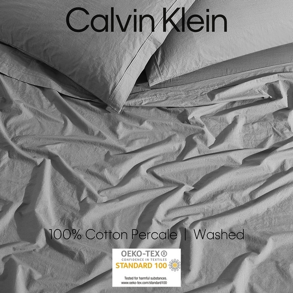 Calvin Klein Washed Cotton Percale Sheet Set Bed Bath Beyond 39524462