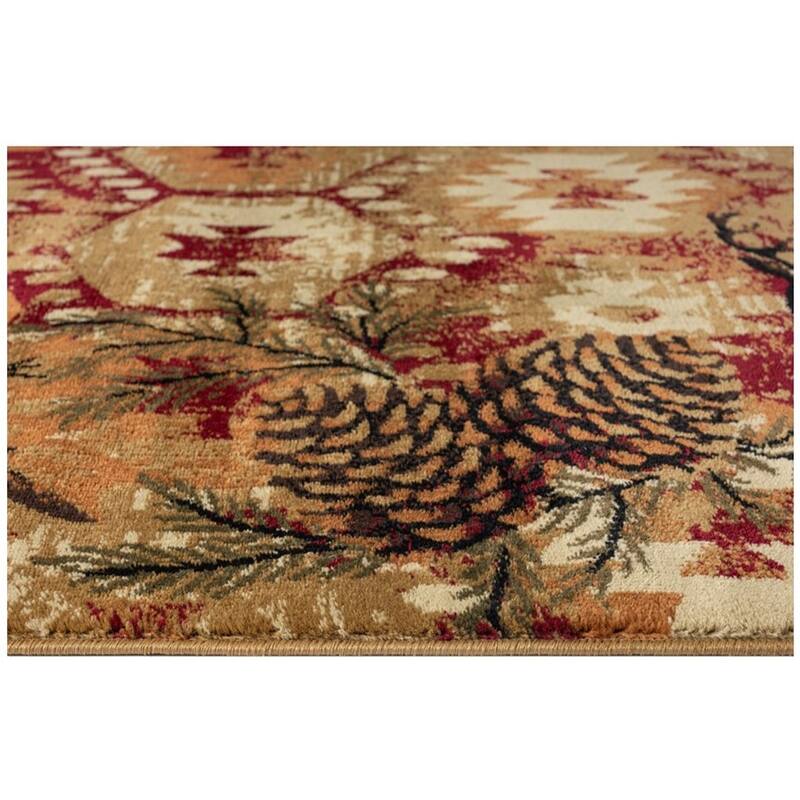 Sunset Valley Antioch Red Southwest Lodge Area Rug