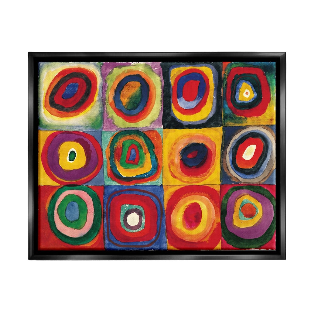Stupell Modern Circle Shapes Aligned Abstract Swirl Pattern Floater Frame, Design by Wassily Kandinsky