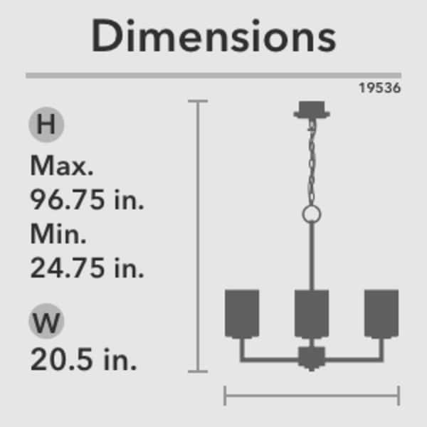 dimension image slide 1 of 10, Hunter Kerrison Chandelier - Dining Room, Entry - Contemporary, Transitional, Industrial, Rustic
