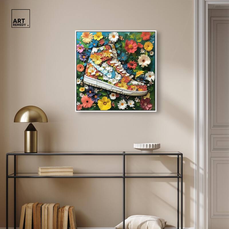 Painted in Floral Sneaker Canvas by Art Remedy