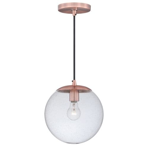 Vaxcel Lighting P0162 630 Series Single Light Pendant with Globe Shaped Seedy Glass Shade