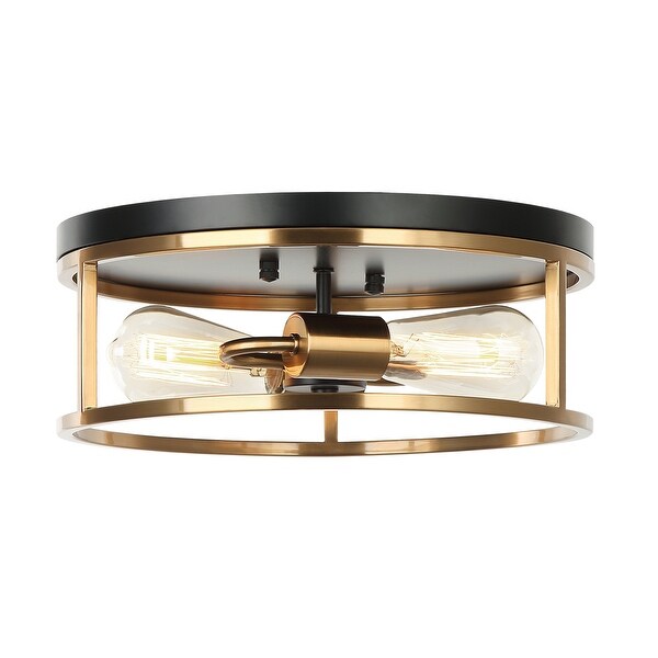Matteo Lighting M15502BKAG Two Light Flush Mount Clarke ...