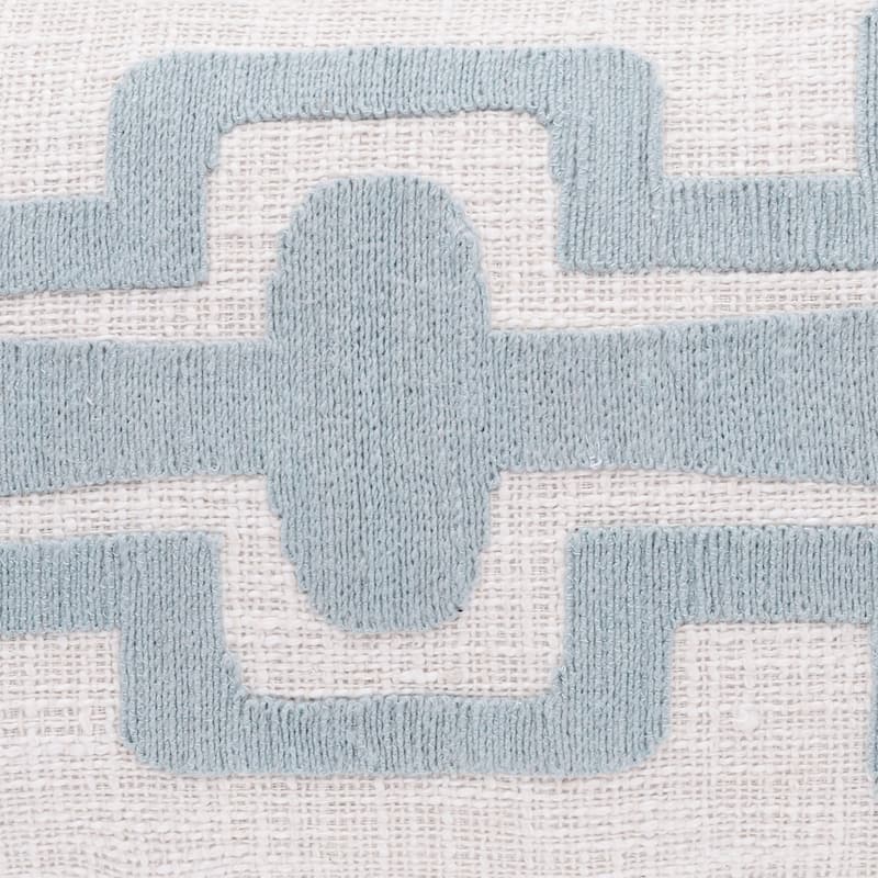 Sevita Geometric Handmade Decorative Throw Pillow - 16" x 24" - Ocean Blue/Ivory