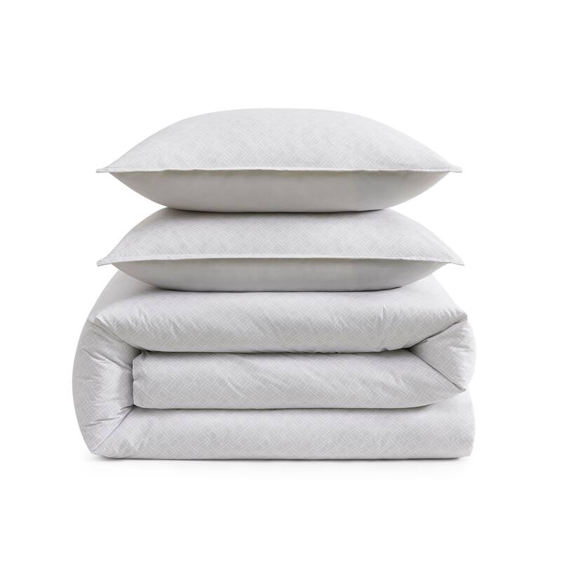 Tommy Hilfiger Trellis Flag Cotton Reversible Grey Comforter Set