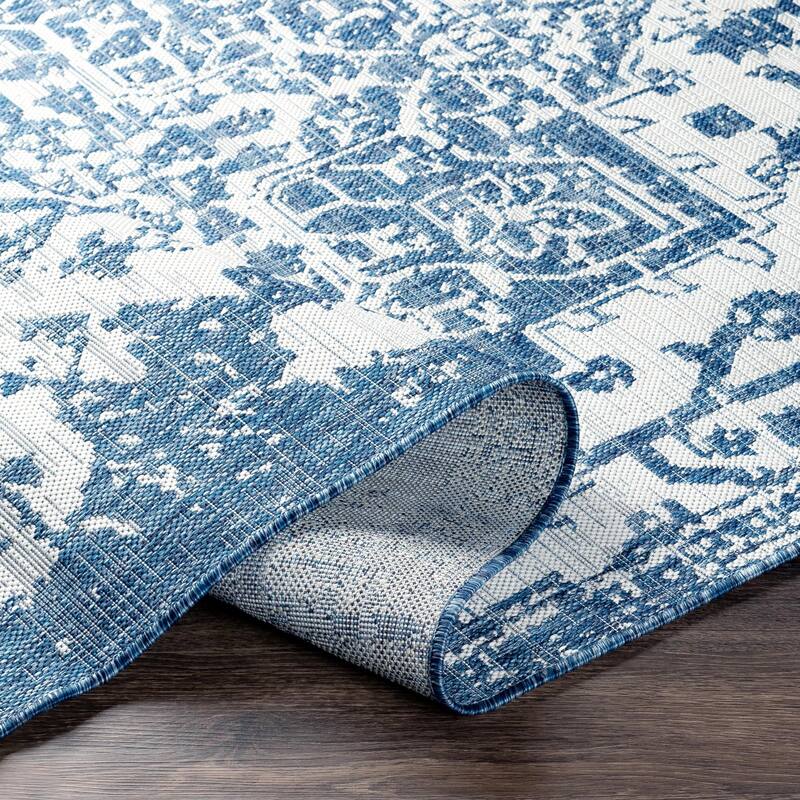 Livabliss Eagean Updated Traditional Medallion Indoor / OutdoorArea Rug